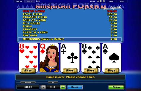 American Poker 2 Deluxe Online To Play Kostenlos