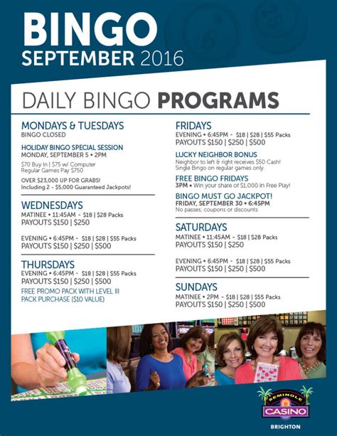 Seminole Casino Bingo Agenda